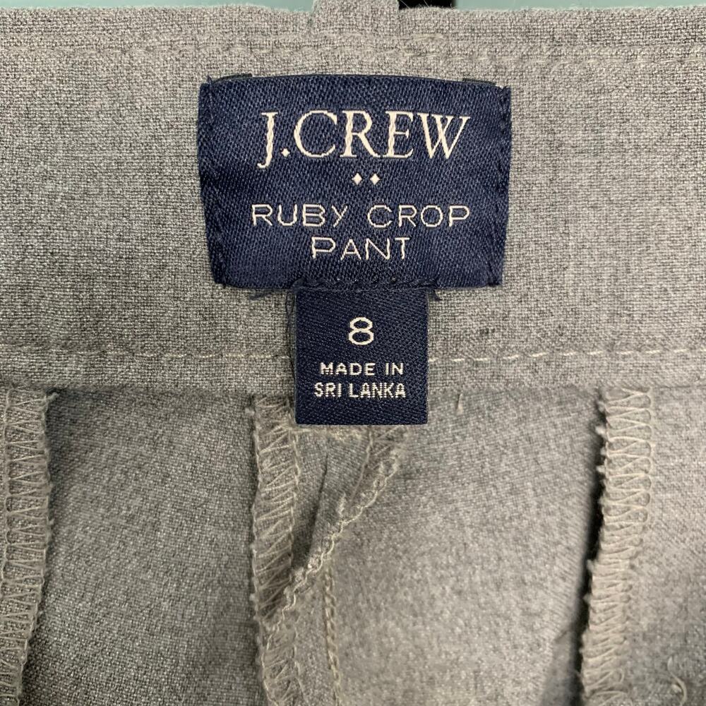 J. Crew Slim Cropped Ruby Fit Pants in Grey Stretch Twill Size 8 - Picture 5 of 7